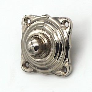 sonnette Art Nouveau nickelée brillante | plaque de sonnette avec bouton de sonnette| sonnette ancienne N9201